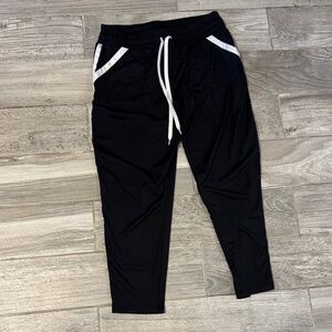 Rainbow Black Joggers with White Details